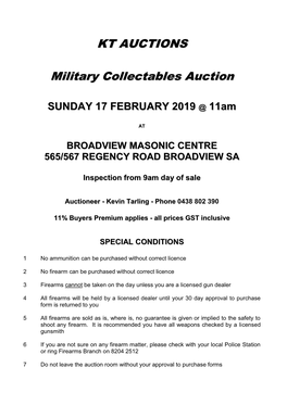 KT AUCTIONS Military Collectables Auction