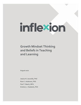 Growth Mindset Thinking and Beliefs in Teaching and Learning