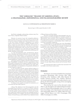 The ''Germanic'' Triassic of Sardinia (Italy): a Stratigraphic, Depositional and Palaeogeographic Reviev