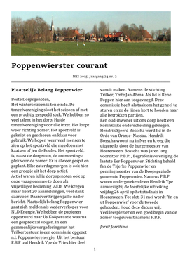 Poppenwierster Courant 2 2015