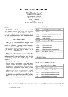 Real-Time Posix: an Overview