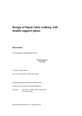 Design of Biped Robot Walking with Double-Support Phase