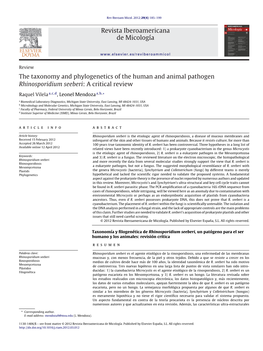 The Taxonomy and Phylogenetics of the Human and Animal Pathogen