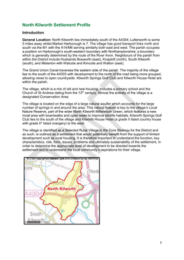 North Kilworth Settlement Profile Introduction