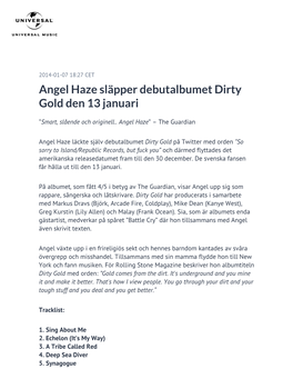 Angel Haze Släpper Debutalbumet Dirty Gold Den 13 Januari