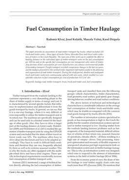 Fuel Consumption in Timber Haulage
