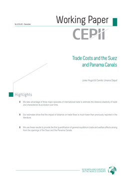 Trade Costs and the Suez and Panama Canals