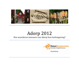 Adorp 2012 Hoe Waarderen Inwoners Van Adorp Hun Leefomgeving?