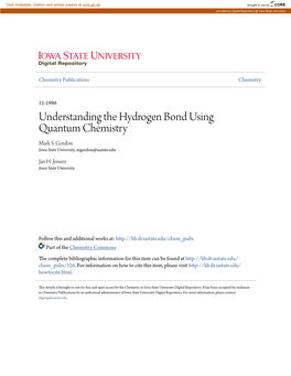 Understanding the Hydrogen Bond Using Quantum Chemistry Mark S