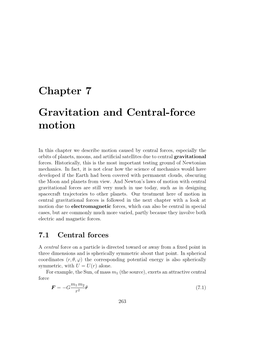 Chapter 7 Gravitation and Central-Force Motion
