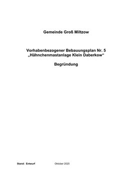 Gemeinde Groß Miltzow Vorhabenbezogener