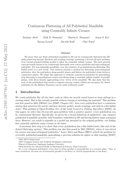 Continuous Flattening of All Polyhedral Manifolds Using Countably Inﬁnite Creases