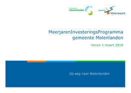 Meerjareninvesteringsprogramma Gemeente Molenlanden