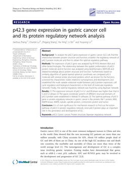 P42.3 Gene Expression in Gastric Cancer Cell and Its Protein