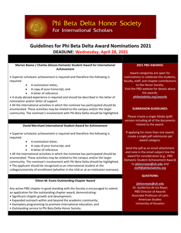 Award Nomination Guidelines
