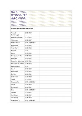 GEBOORTEREGISTERS (1811-1912) Abcoude- Baambrugge 1811