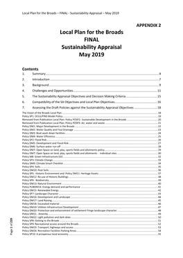 Local Plan for the Broads FINAL Sustainability Appraisal May 2019