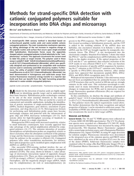 Methods for Strand-Specific DNA Detection with Cationic Conjugated Polymers Suitable for Incorporation Into DNA Chips and Microarrays