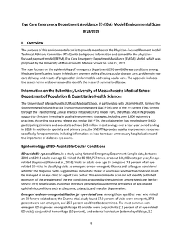 Eye Care Emergency Department Avoidance (Eyeda) Model Environmental Scan 8/28/2019