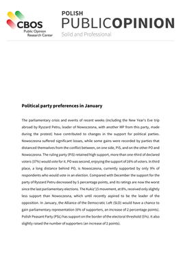 Political Party Preferences in January