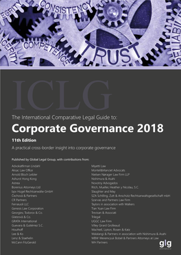 Corporate Governance 2018 11Th Edition a Practical Cross-Border Insight Into Corporate Governance