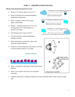 Part 1 – Freshwater Ecology