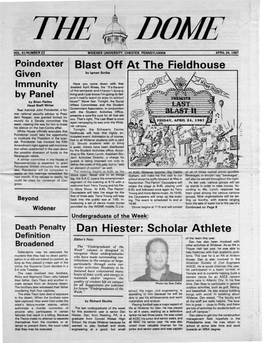 Blast Off at the Fieldhouse Dan Hiester: Scholar Athlete