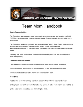 Team Mom Handbook