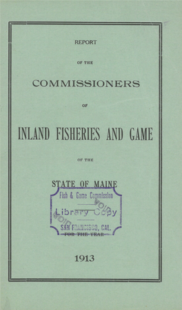 Report of the Commissioners of Inland Fisheries And