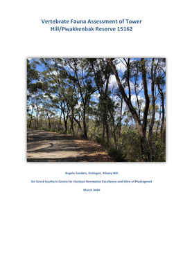 Vertebrate Fauna Assessment of Tower Hill/Pwakkenbak Reserve 15162