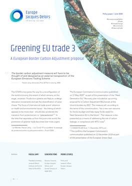 Greening EU Trade 3 a European Border Carbon Adjustment Proposal