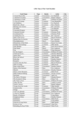 L5R: Time of the Void Checklist
