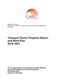 Transport Sector Progress Report and Work Plan 2019–2021