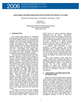 Long Range Lightning Nowcasting Applications for Tropical Cyclones