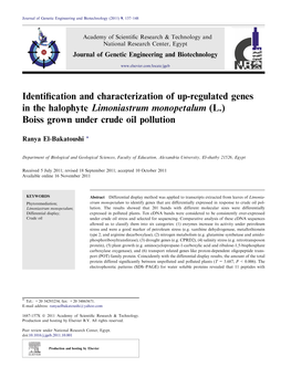 Identification and Characterization of Up-Regulated Genes in The