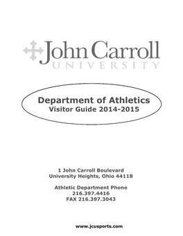 Department of Athletics Visitor Guide 2014-2015