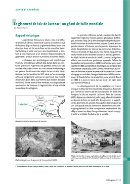 Le Gisement De Talc De Luzenac : Un Géant De Taille Mondiale La Rédaction1