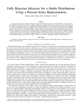 Fully Bayesian Inference for Α-Stable Distributions Using a Poisson Series Representation Tatjana Lemke, Marina Riabiz and Simon J