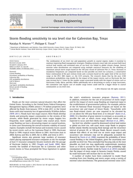 Storm Flooding Sensitivity to Sea Level Rise for Galveston Bay, Texas