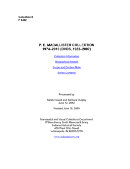 P.E. Macallister Collection
