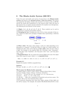 6 the Hindu-Arabic System (800 BC)