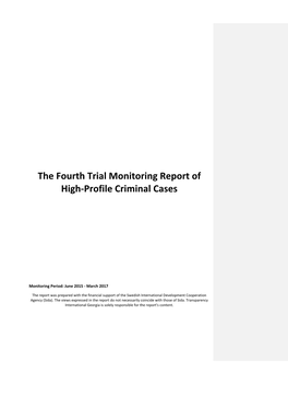The Fourth Trial Monitoring Report of High-Profile Criminal Cases
