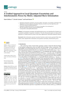 A Unified Approach to Local Quantum Uncertainty and Interferometric