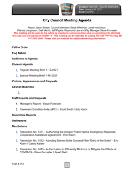 City Council Meeting Agenda