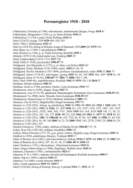 Personregister 1910 - 2010