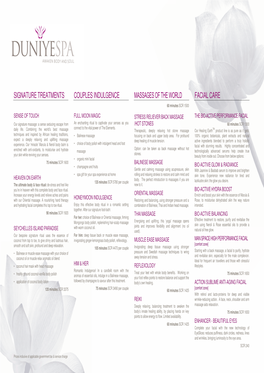 Signature Treatments Couples Indulgence Facial Care