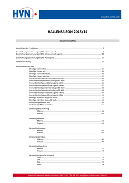 Hallensaison 2015/16