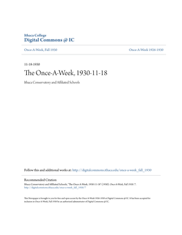 The Once-A-Week, 1930-11-18 Ithaca Conservatory and Affiliated Schools