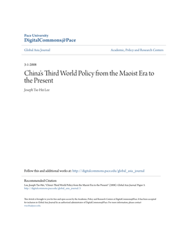 China's Third World Policy from the Maoist Era to the Present Joseph Tse-Hei Lee