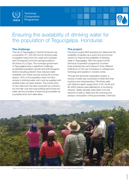 Ensuring the Availability of Drinking Water for the Population of Tegucigalpa, Honduras